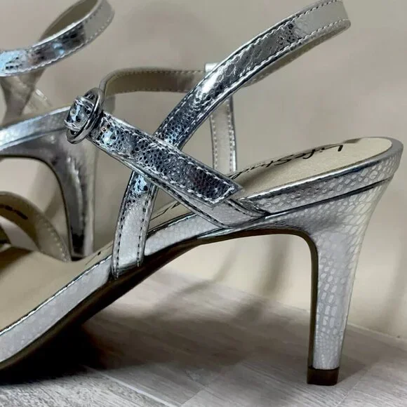 Life Stride Fab Flex Miracle Open Toe Metallic Faux Leather Sandal - Picture 3 of 9